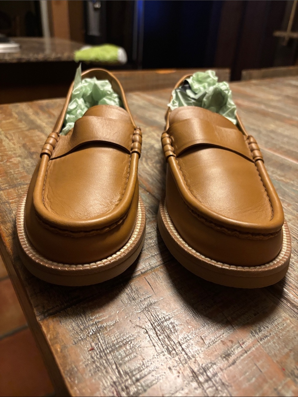 Pedro Garcia Tan Leather Penny Loafers